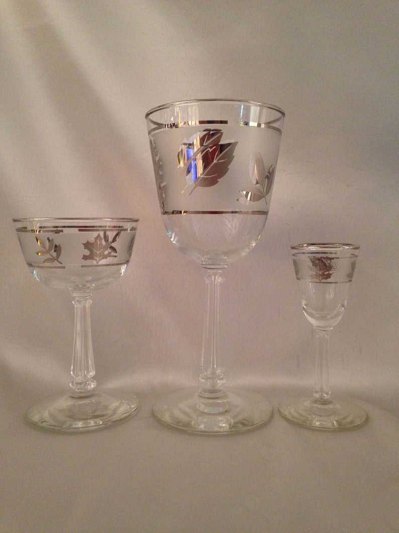 Set Libbey Silver Leaf Glasswareset of 12 Libbey Silver Leaf Etsy