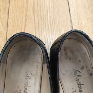 Salvatore Ferragamo Womens 7.5 Black Leather Gold metal Driving Loafers Drivers image 2