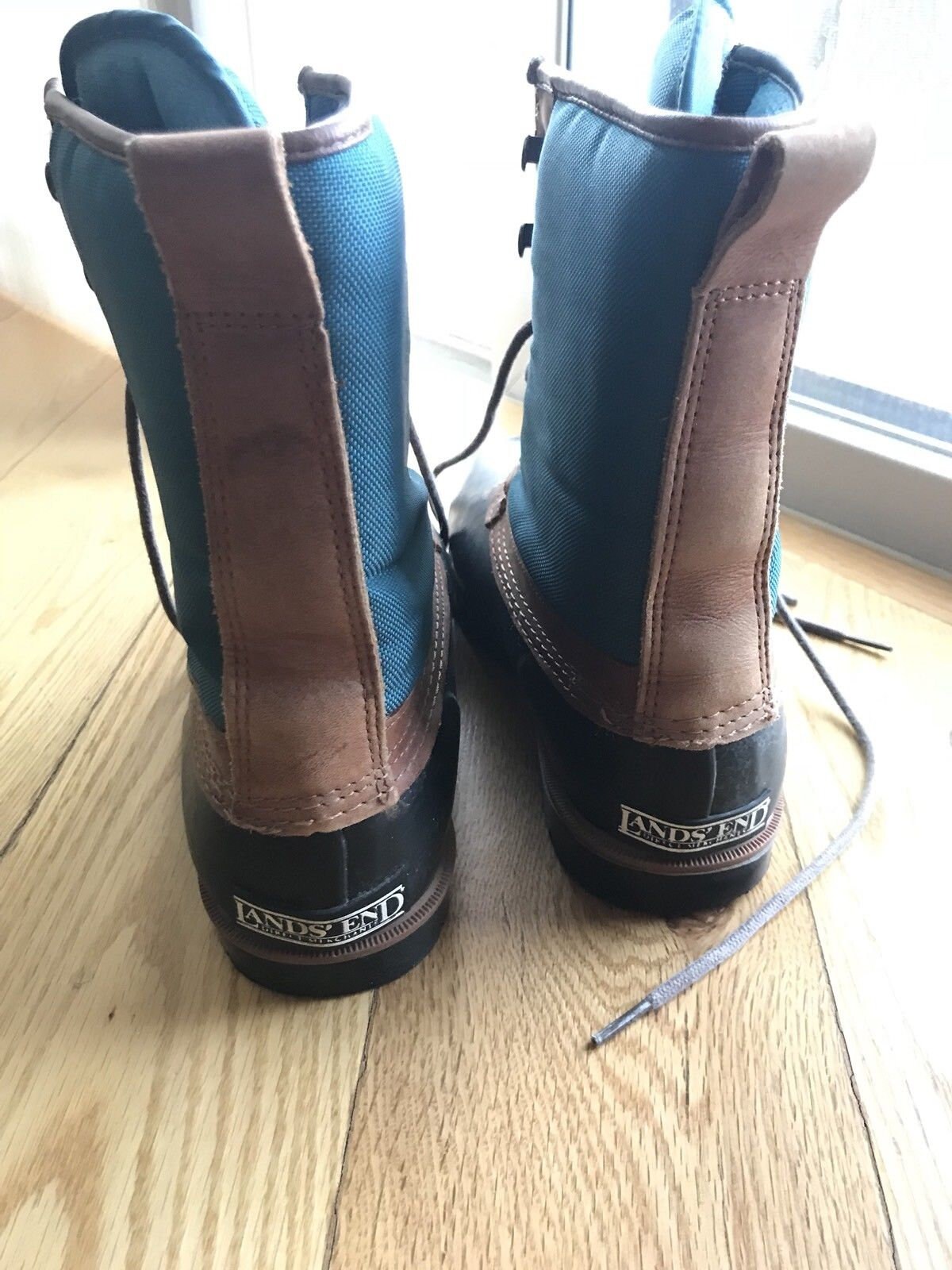 Vintage Vtg Lands End Duck Boots Size 8 Womens Rubber Leather Trim