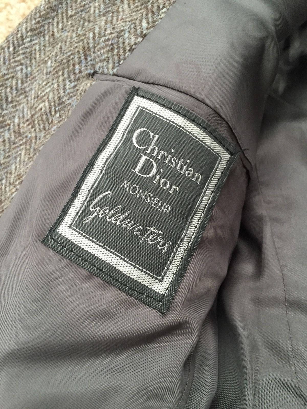 Vintage Christian Dior Monsieur Sport Coat Blazer Mens Brown
