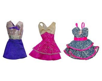 Lote De 3 Vestidos Barbie Vintage Mattel (años 80s Y 90s)