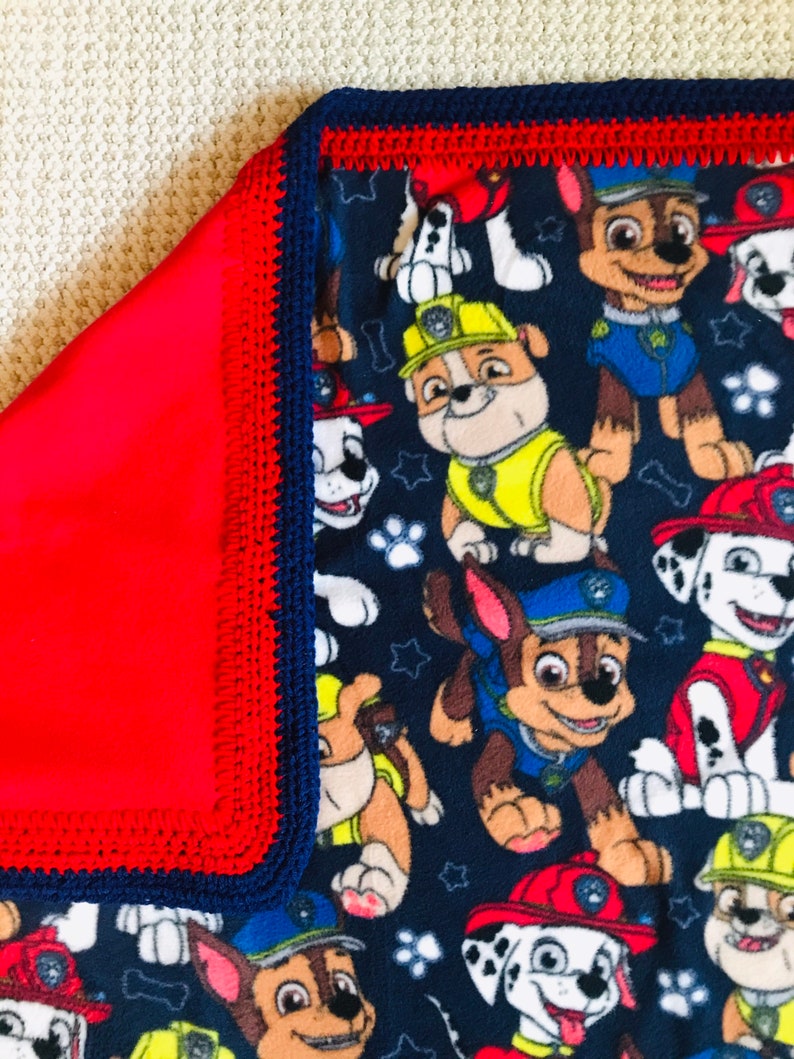 Paw Patrol NoSew Fleece Blanket w/Crochet Border 56x Etsy