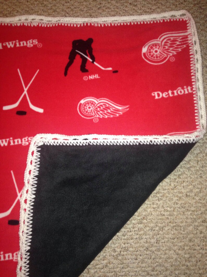 Detroit Red Wings Hockey Double Layer Fleece No Sew Blanket Etsy