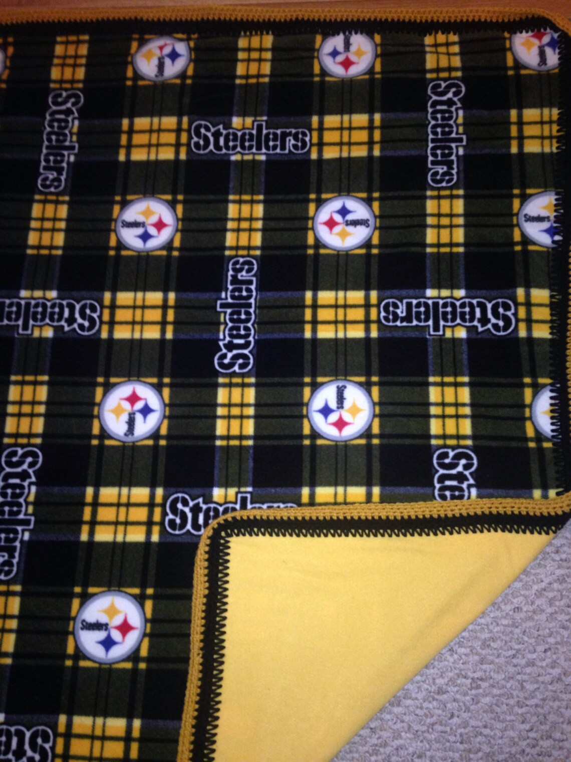 Pittsburgh Steelers Football Double Fleece No Sew Blanket Etsy