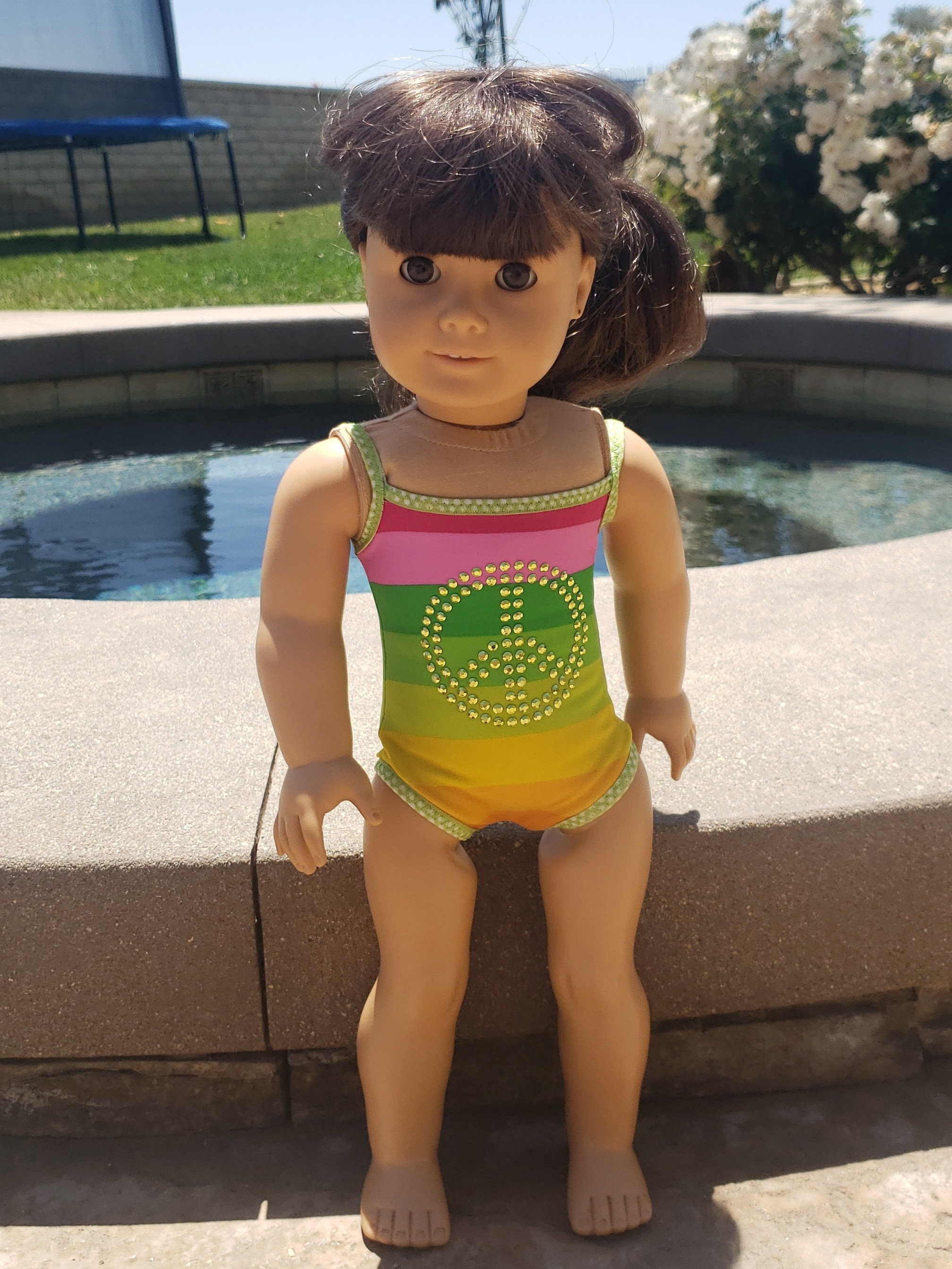15 OFF Peace Cute Rainbow Swimsuit Made to Fit 18inch Etsy Canada