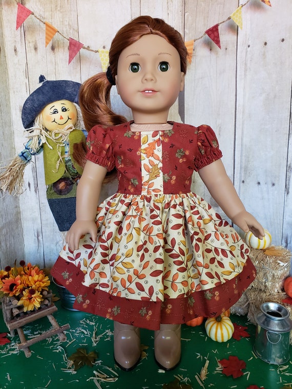 Doll Clothes I8 Inch American Girl Dolls Our Generation Orange Puffy Sleeve Top