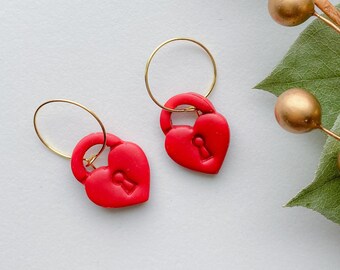 The Heart Locket | Polymer Clay Earrings