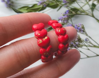 The Heart Huggies | Polymer Clay Earrings
