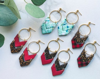 The Chevron Hoop Collection | Polymer Clay Earrings
