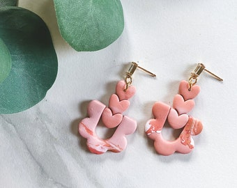 The Blushing Heart | Polymer Clay Earrings