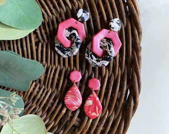 The Pink Geo Collection | Polymer Clay Earrings