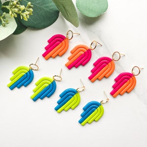 The Color Block Arch Collection | Polymer Clay Earrings