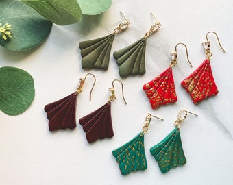 The Shell Fan Drop Collection | Modern Polymer Clay Earrings
