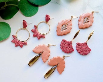 Kolekcja Copper Jewel Tone | Kolczyki z gliny polimerowej