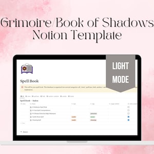 Grimoire/Book of Shadows Digital Notion Template for Witchcraft and Astrology [light mode]
