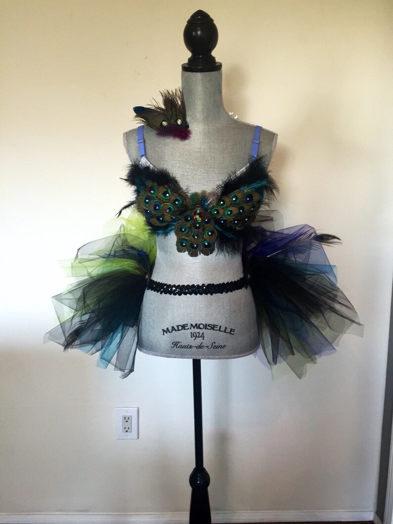 Womens Peacock Feather Costume Set Etsy