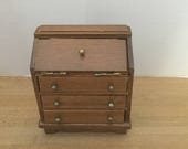 Dollhouse furniture vintage wooden slant front desk 75