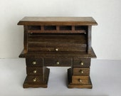 Dollhouse furniture vintage wooden roll top desk 126