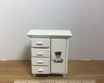 Dollhouse furniture vintage white nursery wardrobe #91