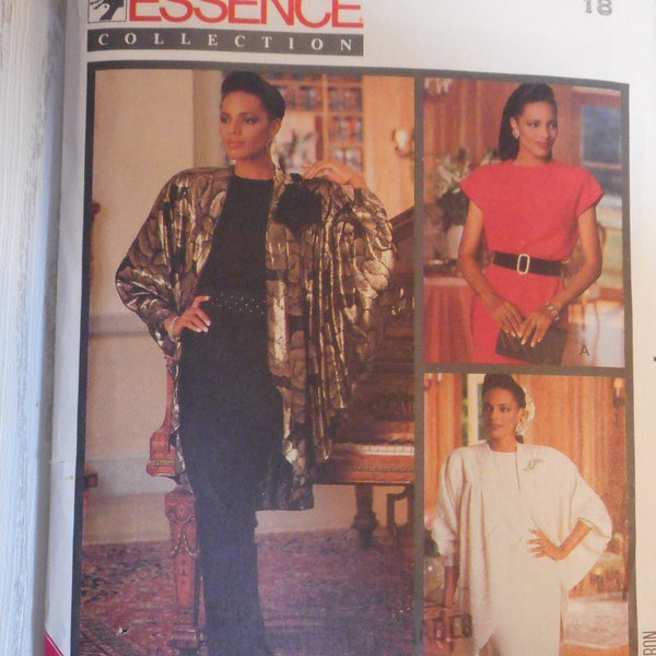 Women's Semi- Formal Sheath dress and Draped Cape Jacket, Size 18. Uncut Sewing Pattern