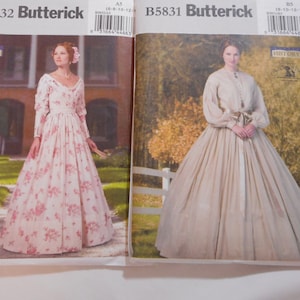 Women's Women's Historical Dresses and Gowns. Like New, uncut sewing patterns. Mid 1800's Civil War Era.  See description for sizes.