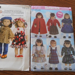 Doll Clothes Wardrobe Sewing Pattern: Jumpers, hats, cape, separates, large variety- 18 &quot; for dolls like American Girl. Uncut, like new.