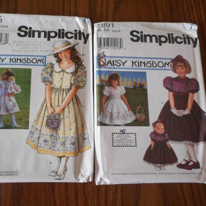 Fancy Summer Dresses for Little Girls and 17" Dolls, Daisy Kingdom.  Sizes 3-6. Uncut Sewing Patterns.