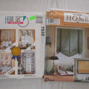 Window Treatments, Curtains, Drapes, Shades - Sewing Pattern - Quick and Easy