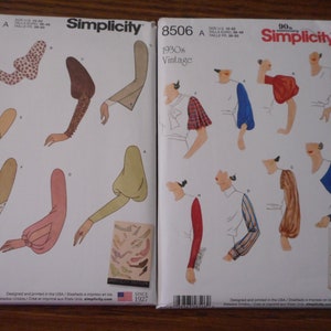 Pick a Sleeve Patterns, Womens Retro 1950's sleeves to personalize your look. Your choice of like new sewing patterns.