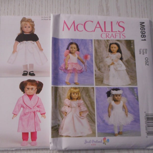 Fancy Gowns and Pajamas, Angel, Fairy, Bride, Renascence. For 18 inch dolls like American Girl. Your choice of like new sewing patterns