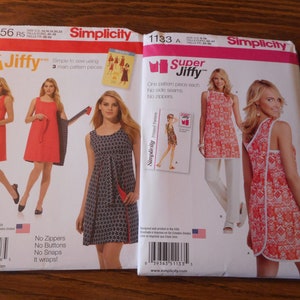 Womens Retro 1960 Wrap Dress and Tunic Patterns.  Like New Jiffy sewing patterns.  Your choice. Size 6-14, 14-22, 6-18.
