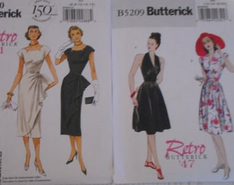 Womens  Dresses Retro 1940-1950 Butterick. Your choice of like new sewing patterns