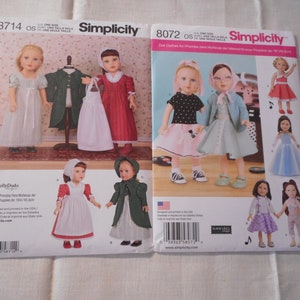 American Girl Historical Dresses. Your choice of like new sewing patterns for 18 inch dolls. 1950&#39;s or Colonial America.