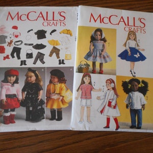 Wardrobes for 18 inch dolls like American Girl.  Like new sewing patterns sold separately.