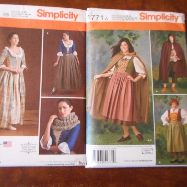 Women's 18th Century Costumes. Your choice of like new sewing patterns for Oktoberfest or Renaissance fair.