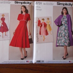Women&#39;s 1950&#39;s style dresses. Reproduction Patterns, Like new, uncut. Sizes 16-24 & 6-14