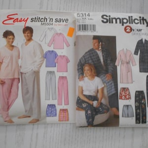 Sleepwear for Men and Women-  Sizes Xsm - L.  Like new condition