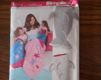 Mermaid or Shark Couch Blanket. Like new sewing pattern. Adults, Kids, 18 inch dolls all in one pattern.