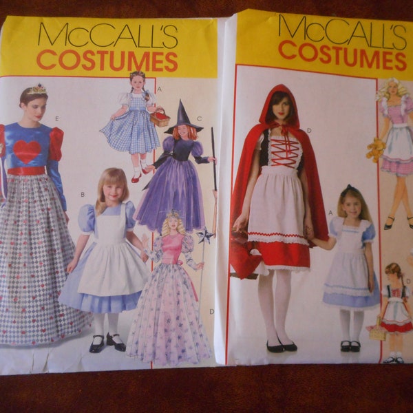 Adult and Child Story Book Costumes.  Like new sewing patterns, uncut with factory folds.