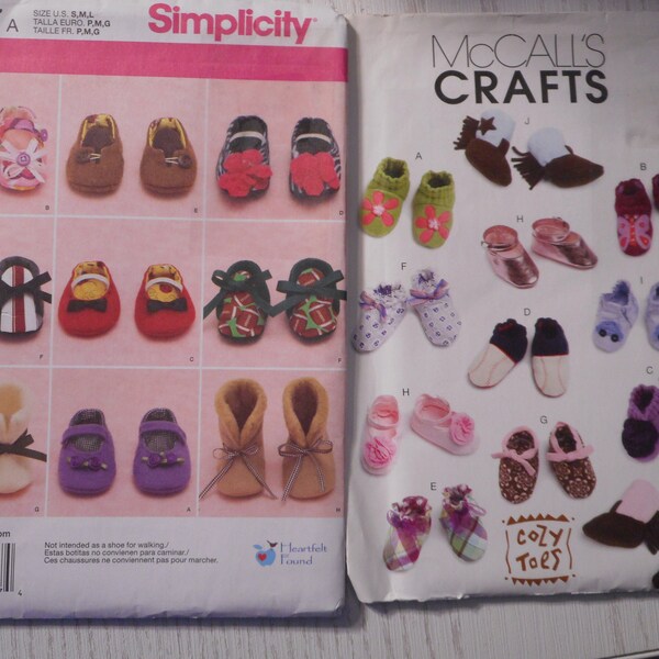 Baby Booties, Shoes and Boots. Your choice of like new sewing patterns