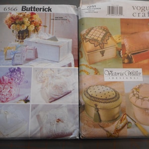 DIY  Fabric covered Boxes, Picture frames, Wedding pillow, Bridal purse, Sachets.  Your choice of uncut sewing patterns.
