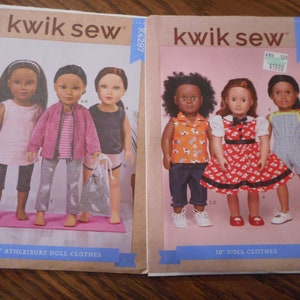 18 Inch Doll Wardrobe for 18 inch Dolls. Dress, leggings jacket, more. Your choice of like new sewing patterns.