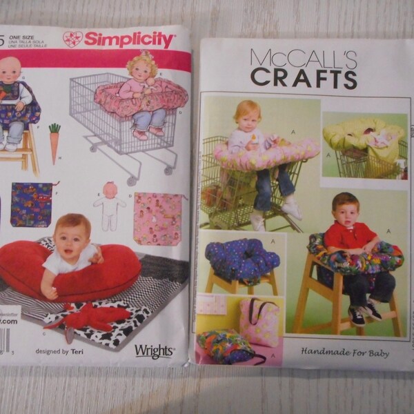 Baby Accessories - shopping cart and chair covers, bib, quilt, more. Your choice of like new sewing patterns