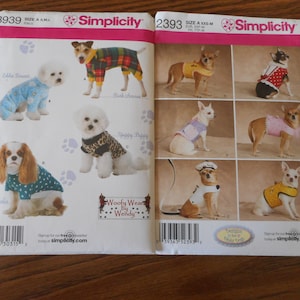 Dog Coats and Costumes, Sizes XXS-L. New, uncut sewing patterns. Please read the descriptions for sizing info.