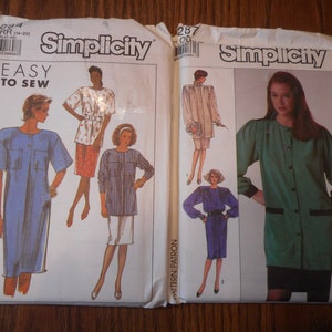 May include: Two Simplicity sewing patterns, one for a green jacket and one for a blue dress. The patterns are for sizes 14-20.