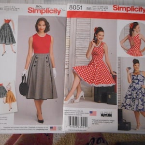 Retro 1950's Womens dress or skirt. Like new sewing patterns.  Patterns Sold Separately. Sizes choices from 6-28W.