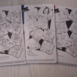 New Aunt Martha Embroidery Transfers. Puppies, Puppies, Puppies.  Your choice of transfer patterns.