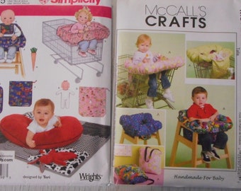 Baby Accessories - shopping cart and chair covers, bib, quilt, more. Your choice of like new sewing patterns