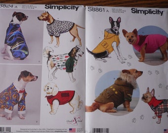 Dog Coats and Costumes, Sizes S-L. New, uncut sewing patterns. Please read the descriptions for sizing info.