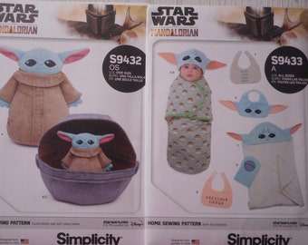 Star Wars, the Mandalorian, Baby gear and Plush Toys.  Your choice of like new sewing patterns.